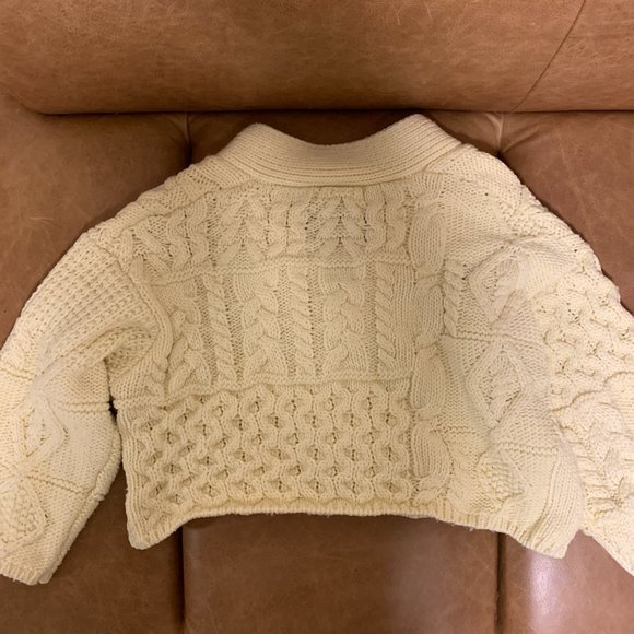 BLOGGER FAV ZARA Chunky Cable Knit Cropped Cardigan 3653/027, Yellow, Size S - Picture 2 of 8